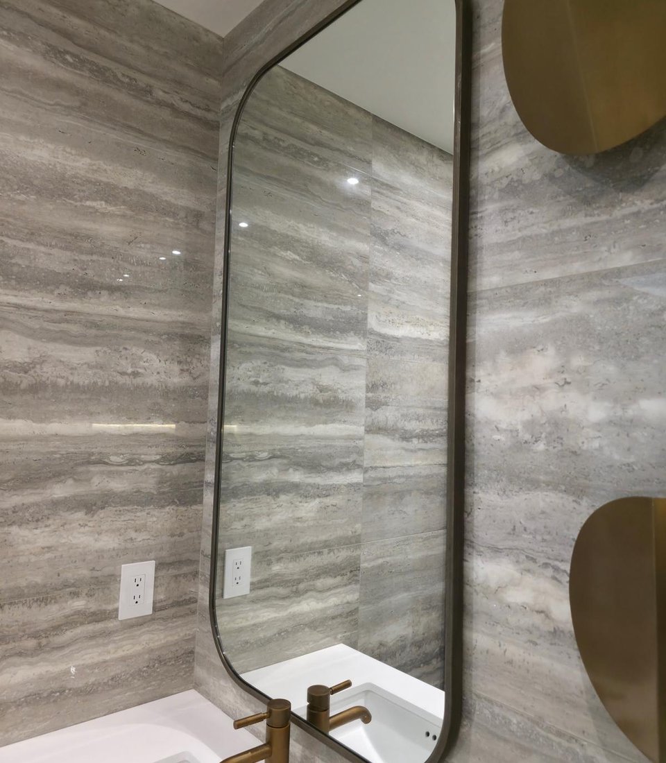 Custom metal-framed mirror