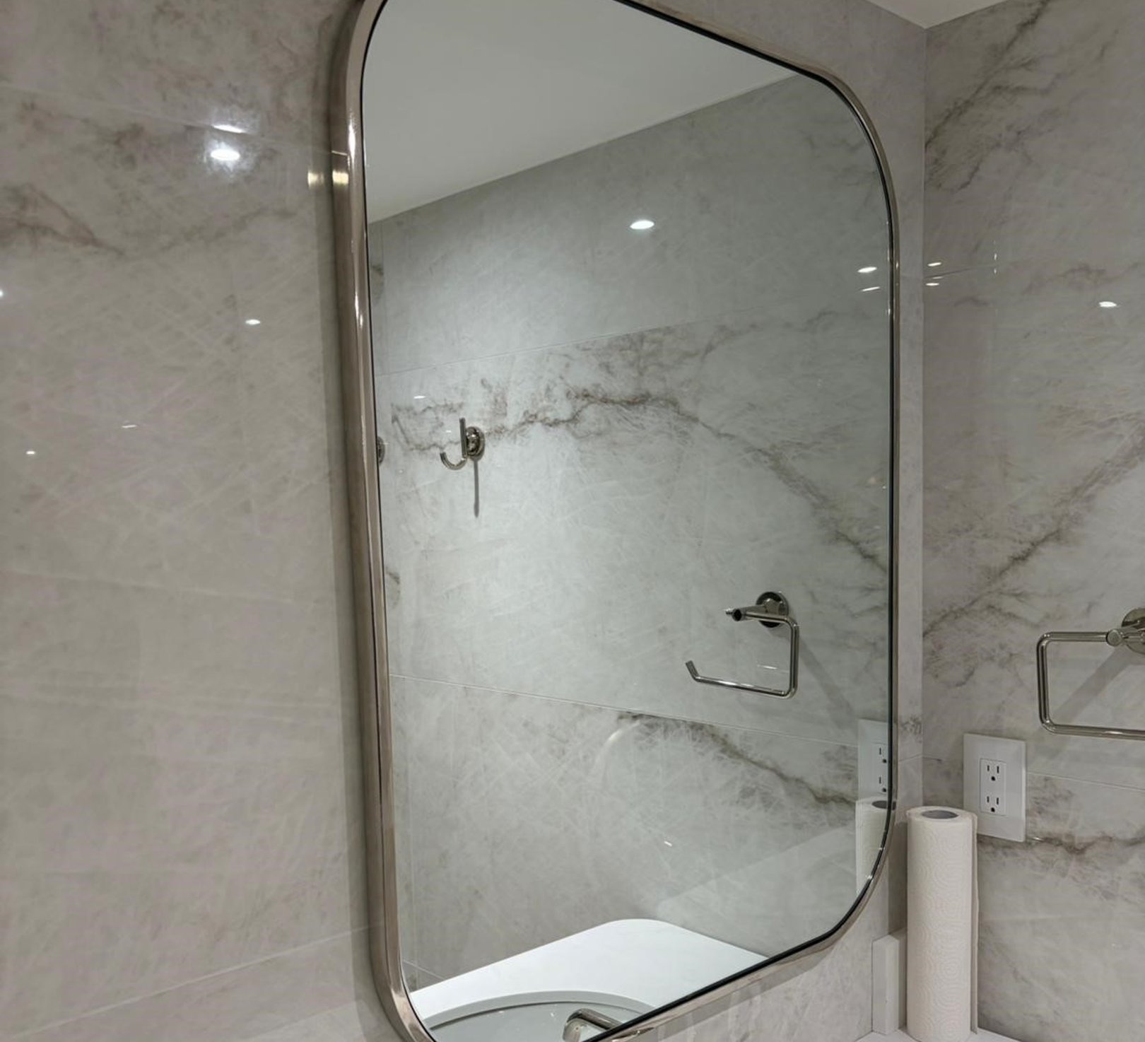 Custom metal-framed mirror