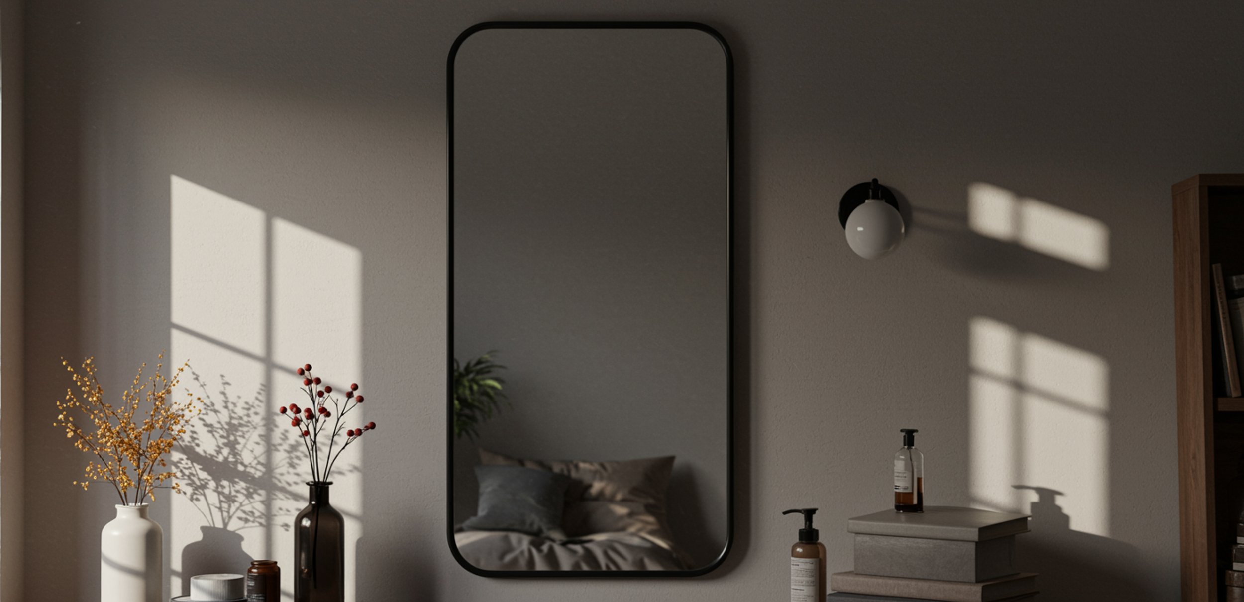 Custom metal-framed mirror