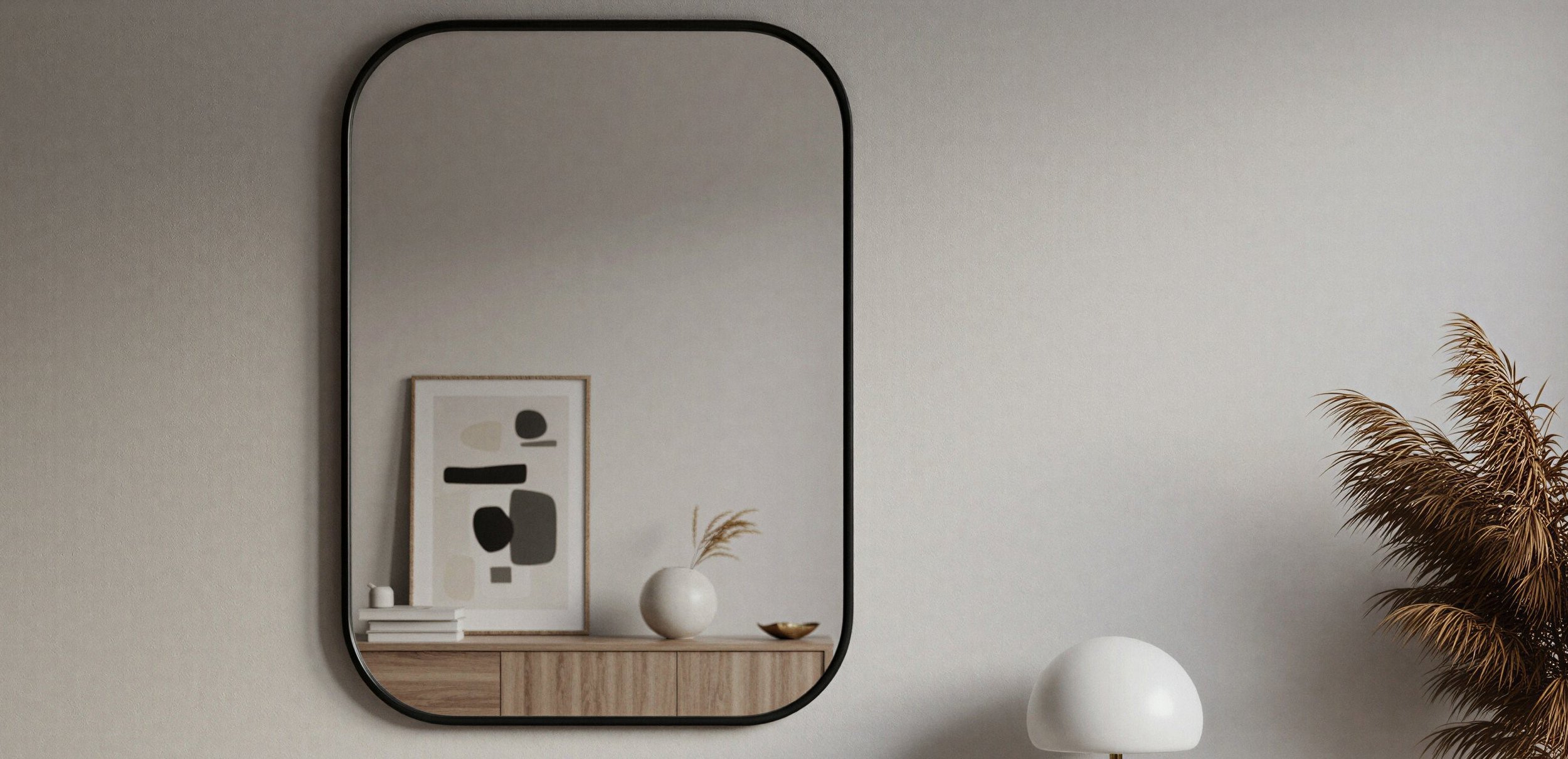 Custom metal-framed mirror